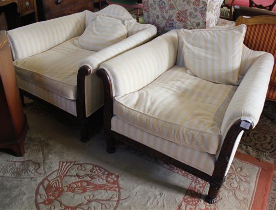 Pair Victorian mahogany chairs(-)